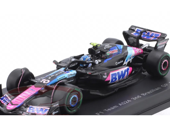 ALPINE F1 A524 Team Bwt Alpine №10 3rd Brazilian Gp (2024) Pierre Gasly, Black Blue Pink