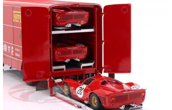 OM FIAT 150 Rolfo Scuderia Ferrari Race Car Transporter of the 70s  (1967), red