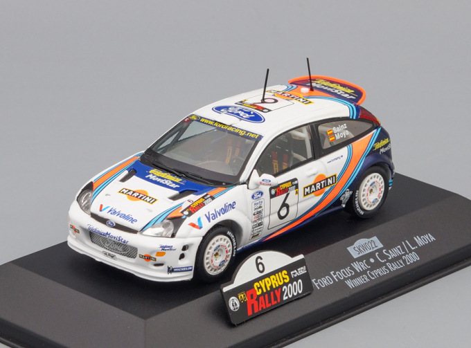 FORD FOCUS WRC #6 C.SAINZ - L.MOYA Winner CYPRUS RALLYE 2000, white / blue