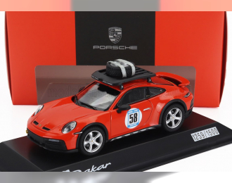 PORSCHE 911 992 №58 Rally Dakar Special With Pack Roof (2023), Blood Orange