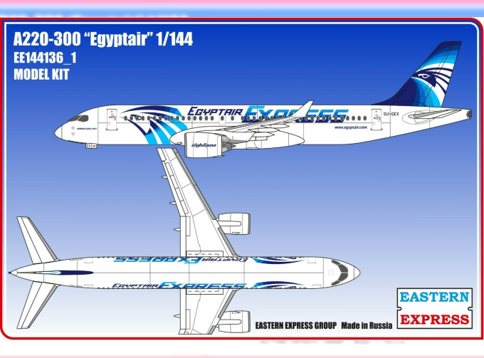 Сборная модель Авиалайнер А220-300 Egyptair ( Limited Edition )