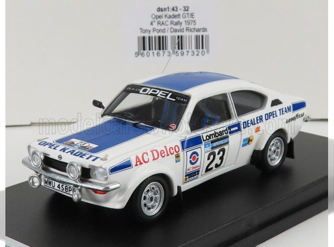 OPEL Kadett Gt/e (night Version) №23 Rally Rac Lombard (1975) T.Pond - D.Richards, White Blue