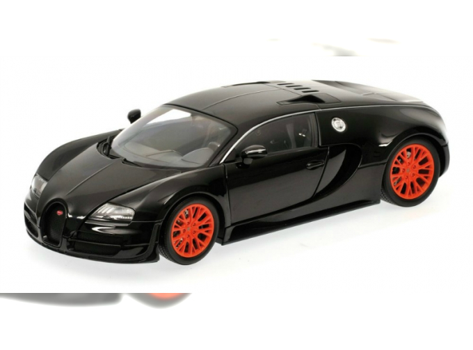 BUGATTI VEYRON SUPER SPORT - 2010 - BLACK METALLIC - WITH ORANGE RIMS