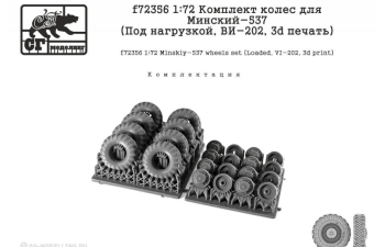 Комлект колес для МАЗ-537 (Под нагрузкой, ВИ-202, 3d печать)