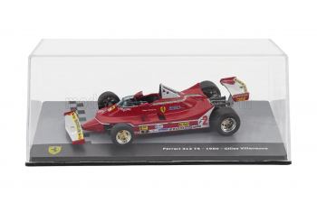 FERRARI F1 312 T5 №2 Season (1980) Gilles Villeneuve - Con Vetrina - With Showcase, Red