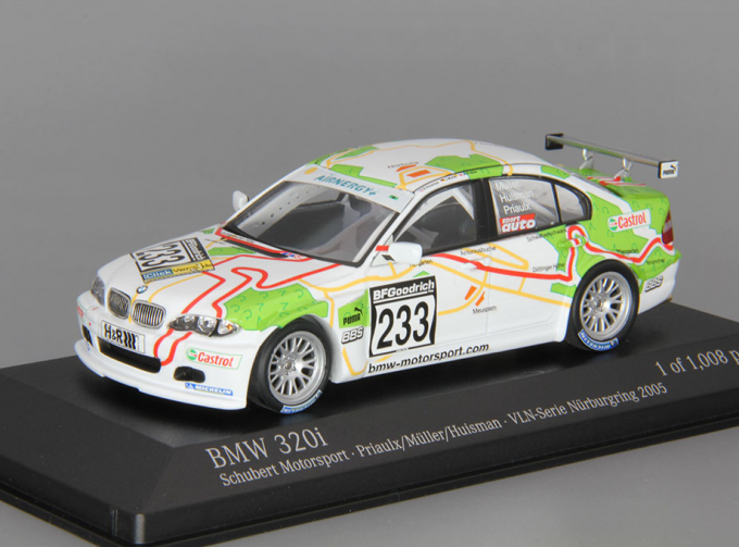 BMW 320i Schubert motorsport VLN (2005), white / green