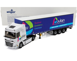 DAF Xg Truck Telonato Poulain Transports (2021), White Blue