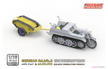 Сборная модель German Sd.Kfz.2 Kettenkraftrad with Cart & Sdkfz 302 Goliath Demolition Vehicle