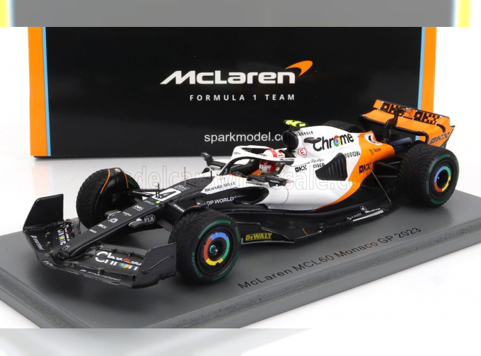 McLAREN F1 Mcl60 Team Mclaren N4 Monaco Gp (2023) Lando Norris, White Orange Black