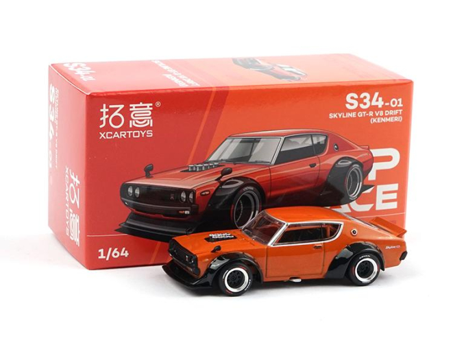 NISSAN Skyline GT-R V8 Drift (Kenmeri), orange / black