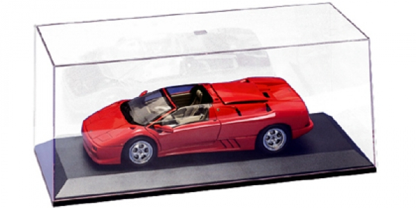 Showcase with plastic base, black