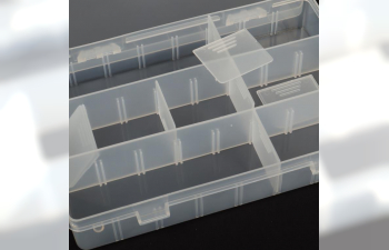 Прозрачный пластиковый ящик (с 24 ячейками) 19х12.5х4см