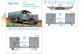 3D Декаль интерьера кабины Krupp L3H163 (для модели ICM)