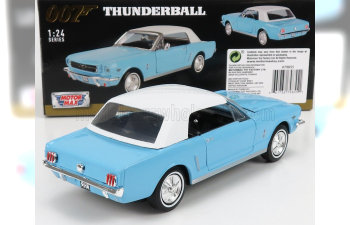 FORD Mustang Convertible Spider (1967) - 007 James Bond - Thunderball - Operazione Tuono, Light Blue White