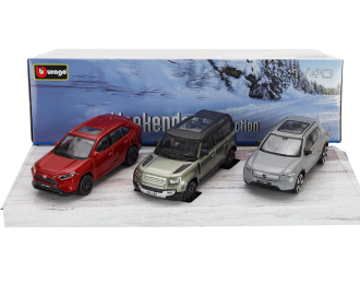 Набор из трех моделей TOYOTA RAV 4 - LAND ROVER NEW DEFENDER 110 - VOLVO EX90 (2024)