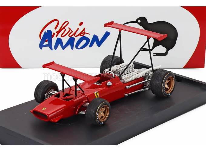 FERRARI F1 312 Doppio Alettone Prove Practice Modena Italy (1969) Chris Amon, Red