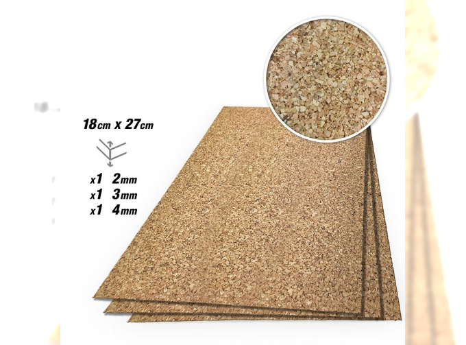 CREATE CORK Medium Grain Mix (2mm, 3mm and 4mm) – 1 pc. each size