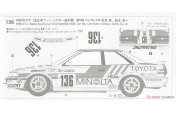 Сборная модель TOYOTA Corolla Levin Ae92 Team Minolta N 137 Jtc Season 1988 K.Misaki