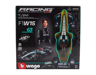 Сборная модель MERCEDES-BENZ GP F1 W15 Eq Performance Team Amg Petronas Motorsport №63 Season (2024) George Russell, Black Silver Green