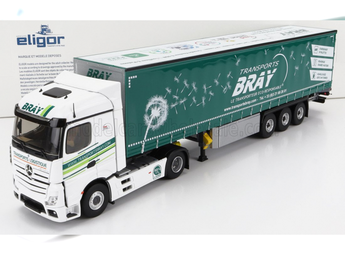 MERCEDES-BENZ ACTROS 5 TRUCK TELONATO BRAY TRANSPORTS (2020), WHITE GREEN