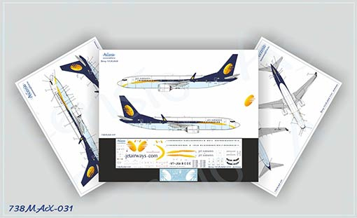 Декаль на самолет Boeing 737-8 MAX Jet Airways