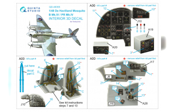 3D Декаль интерьера кабины DH Mosquito B Mk.IV/PR Mk.IV (Tamiya)