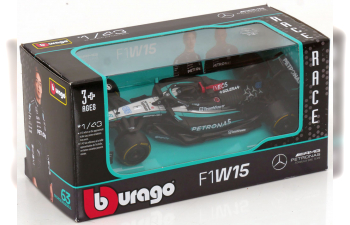 MERCEDES GP F1 W15 Eq Performance Team Amg Petronas Motorsport №63 Season (2024) George Russell, Black Silver Green