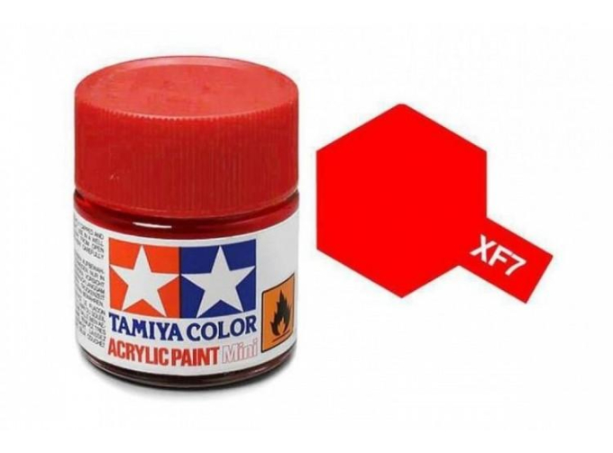 Краска акриловая красный матовый XF-7 Flat Red,10мл.