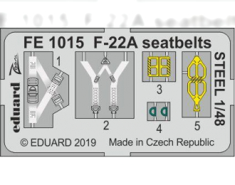 Фототравление для F-22A, стальные ремни