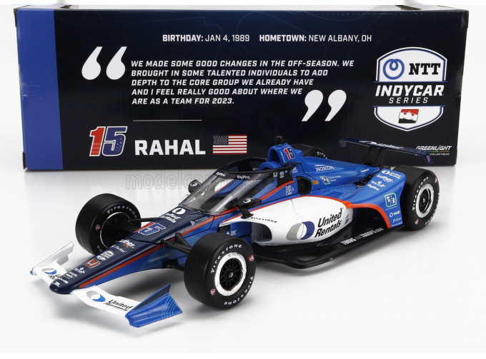 HONDA Team Letterman Lanigan Racing N15 Indianapolis Indy 500 Indycar Series (2023) G.Rahal, Blue White Black
