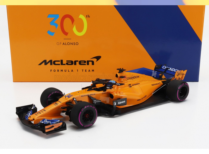 McLAREN F1 Mcl33 Team Mclaren №14 300th Formula One Canadian Gp (2018) Fernando Alonso, Orange Blue