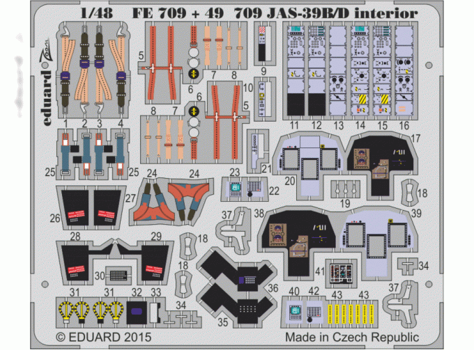 Фототравление Цветное фототравление для JAS-39B/D interior S.A.