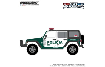 JEEP Wrangler Unlimited Rubicon, Mexico City Police *Hot Pursuit* (2019), white / green