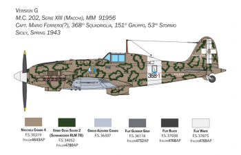 Сборная модель MACCHI Mc.202 Folgore Airplane Wwii Italia Military (decal Per 8 Versioni) 1940