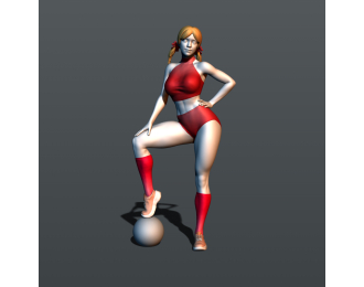 Фигура Девушка чирлидер, окрашенная