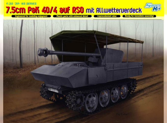 Сборная модель САУ 7.5cm PaK 40/4 auf RSO mit Allwetterverdeck