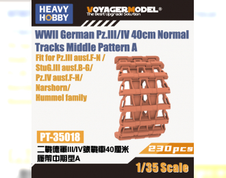 WWII German Pz.III/IV 40cm Normal Tracks Middle Pattern A