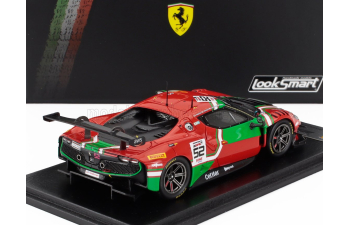 FERRARI 296 Gt3 3.0l Twin Turbo V6 Team Af Corse №52 24h Spa (2024) Andrea Bertolini - Jef Machiels - Louis Machiels - Tommaso Mosca, Red Green