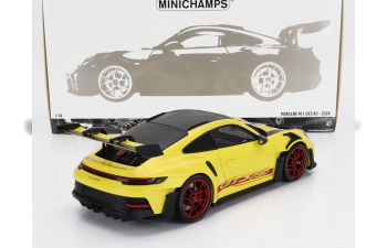 PORSCHE 911 992 Gt3 Rs Coupe Weissach Package (2024) - Red Wheels, Yellow Black