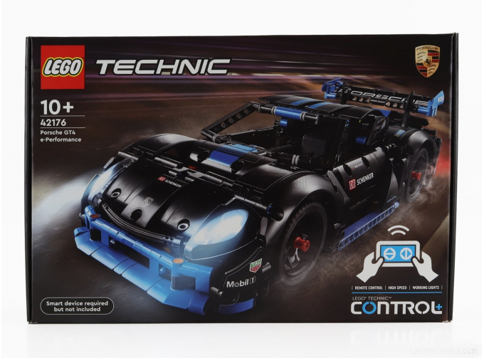 PORSCHE Lego Technic - 718 Cayman Gt4 E-performance №0 Racing (2022), Matt Black Light Blue