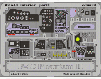 Цветное Фототравление для F-4C interior TAM