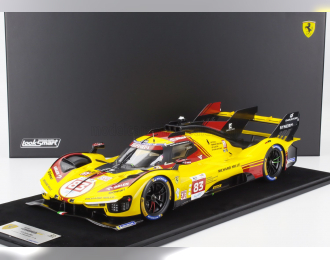 FERRARI 499p 3.0l Turbo V6 Team Af Corse №83 24h Le Mans (2024) Robert Kubica - Robert Shwartzman - Yifei Ye, Yellow Red