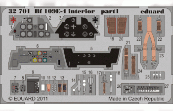 Цветное Фототравление для Bf 109E-4 interior S.A.