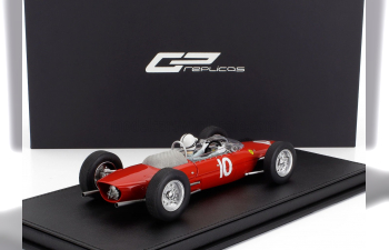 FERRARI F1 156 F1-63 №10 2nd British Silverstone Gp (with Pilot Figure) (John Surtees), Red
