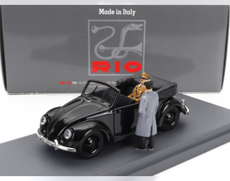 VOLKSWAGEN Beetle Maggiolino Cabriolet Open With Hitler And Porsche Figures (1936) - Inspecting The First Beetle In Stuttgart, Black