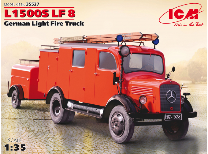 Сборная модель Германский легкий пожарный автомобиль L1500S LF 8, German Light FireTruck