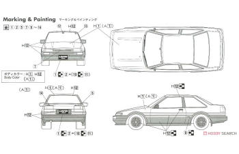 Сборная модель Toyota AE86 Levin 1600GT Apex 2door `85