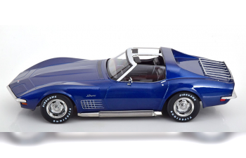 CHEVROLET Corvette C3 with removable roof parts and side pipes (1972), blue metallic