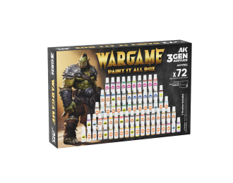 Набор красок 3GEN – WARGAME "Раскрась это всё" 72 цвета / 3GEN – WARGAME PAINT IT ALL BOX x72