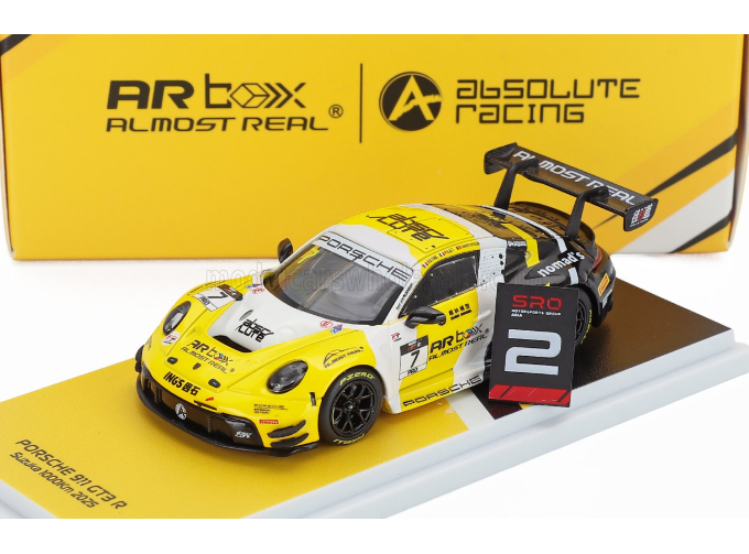 PORSCHE 911 992 Gt3 R Team Absolute Racing №7 2nd 1000km Suzuka (2025) Kevin Estre - Laurens Vanthoor - Patrick Pilet, Yellow White Black